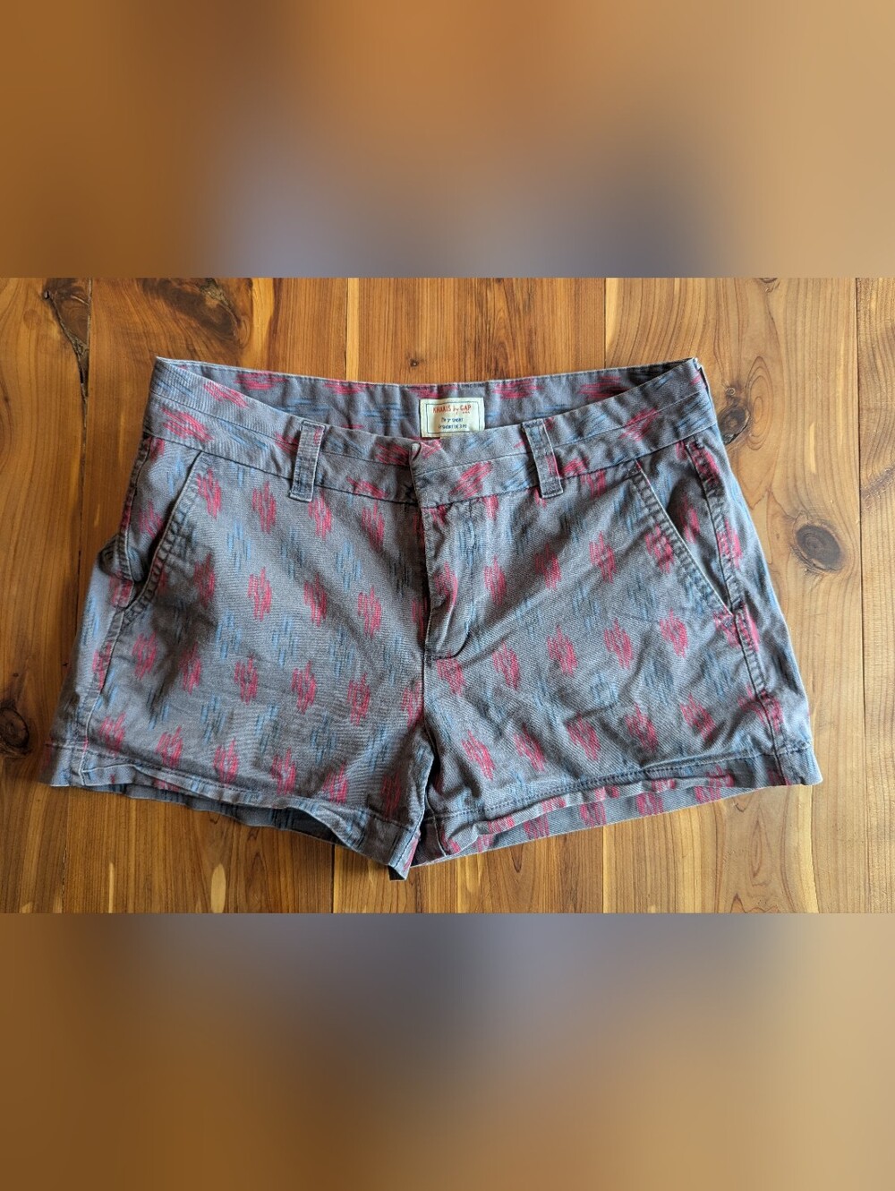 GAP Gray Shorts with Pink & Blue Patterned Print